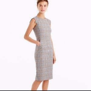 J Crew Wool Houndstooth cap sleeve dress.